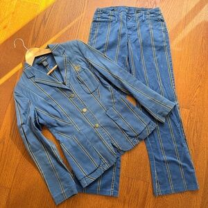 Unique Diesel StyleLab x Veritas English School Stripe matching Suit Women